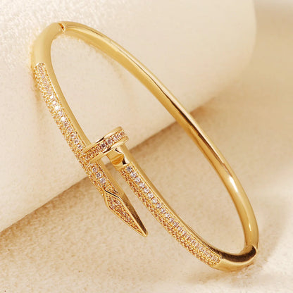 Copper With Zirconium Opening Female Simple Trendy Bracelet Trendy