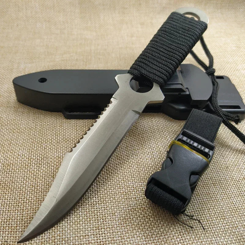 Tactical Fixed Blade 7CR14Mov Blade Steel Handle Outdoor Camping