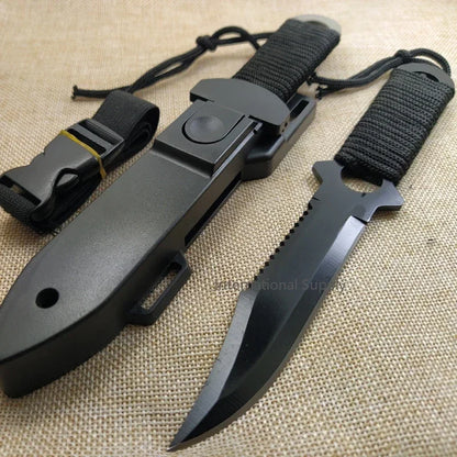 Tactical Fixed Blade 7CR14Mov Blade Steel Handle Outdoor Camping