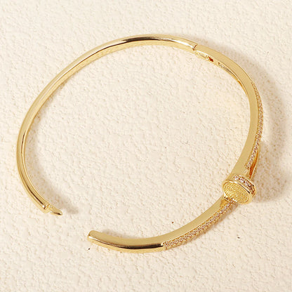 Copper With Zirconium Opening Female Simple Trendy Bracelet Trendy