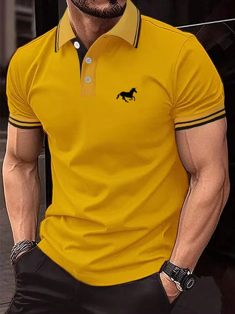 New Men's T-shirt Classic Short sleeved Polo Shirt Summer Top Casual