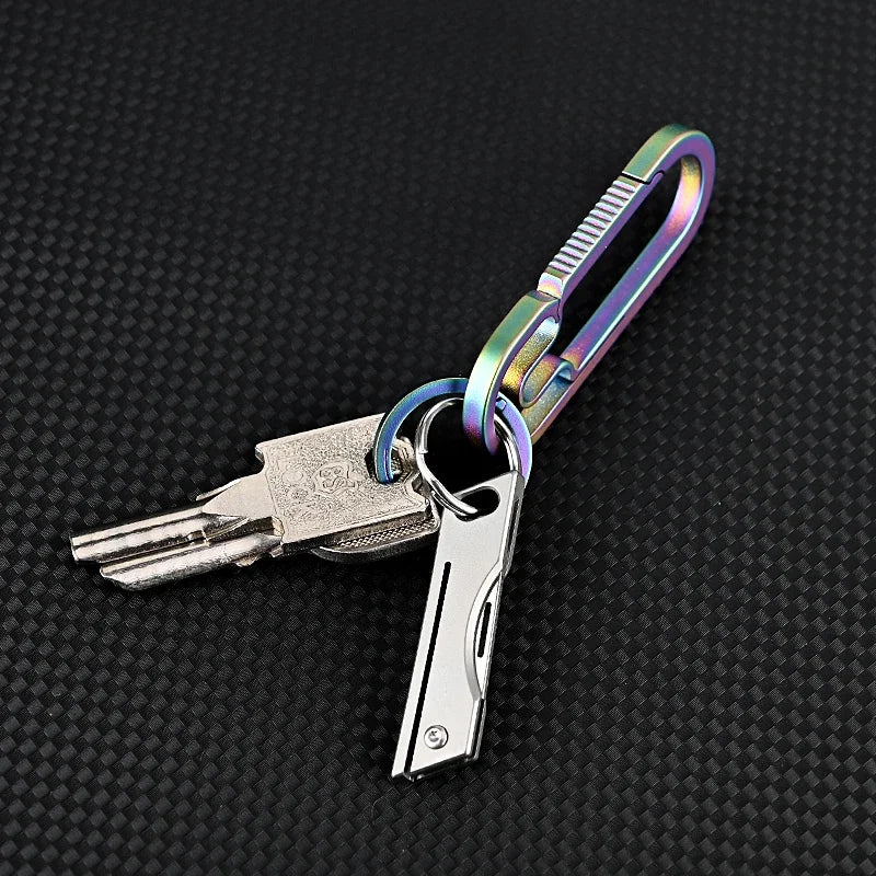 Mini Titanium Alloy Folding Knife Outdoor Camping Portable Keycha