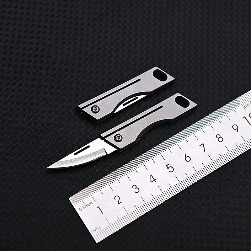 Mini Titanium Alloy Folding Knife Outdoor Camping Portable Keycha