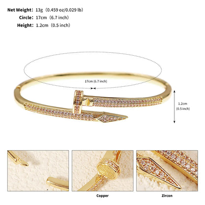 Copper With Zirconium Opening Female Simple Trendy Bracelet Trendy