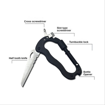 Mountain Climb EDC Stainless Steel Mini Knife Carabiner Multitool Folding