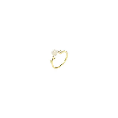 Zirconia Rose Cherry Blossom Tulip Luxury Zircon Flower Opening Rings