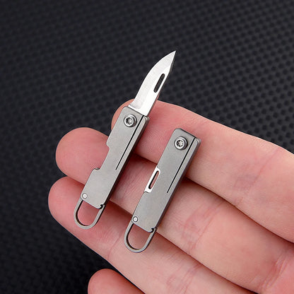 Mini Titanium Alloy Folding Knife Outdoor Camping Portable Keycha