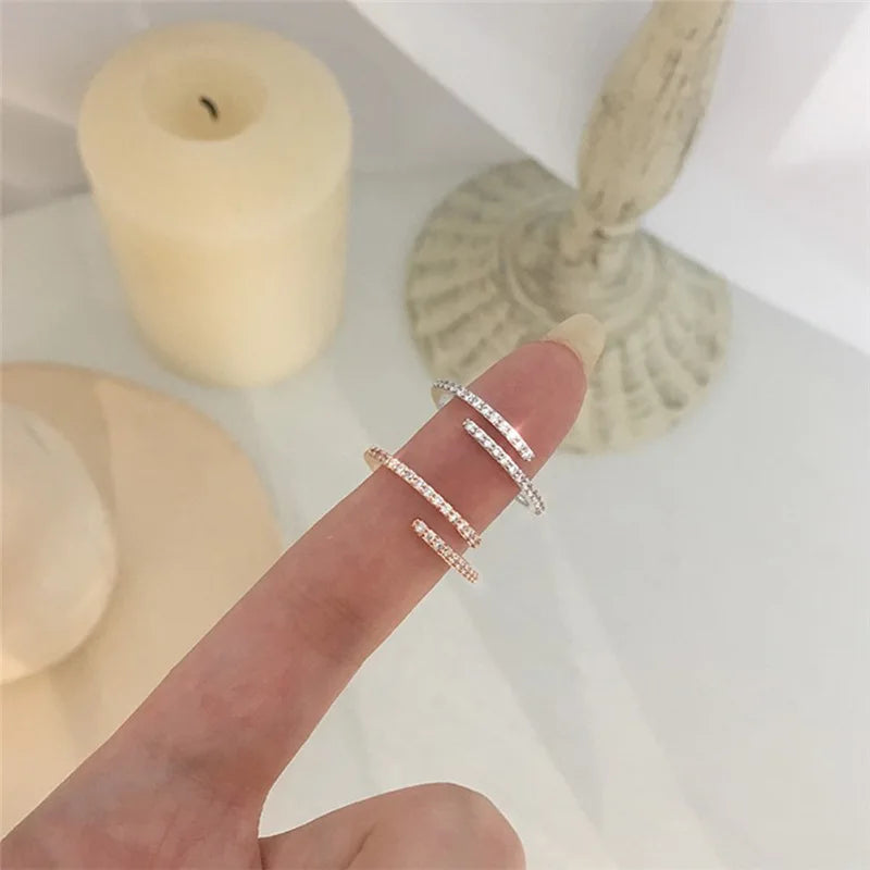 New 2024 Minimalist Thin Rings For Women Wedding Brilliant Cubic Zircon