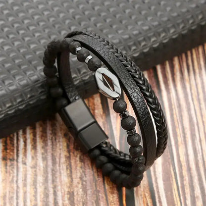 Classic Men's Leather Bracelet New Style Hand-woven Multi-layer Combination