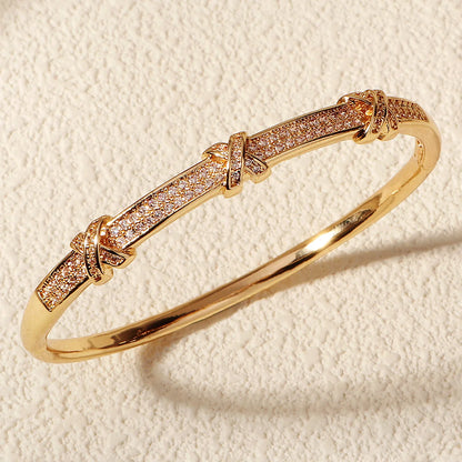 Copper With Zirconium Opening Female Simple Trendy Bracelet Trendy