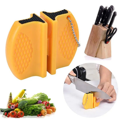 Mini Dual-sided Knife Sharpener, Portable Outdoor and Kitchen Tool for