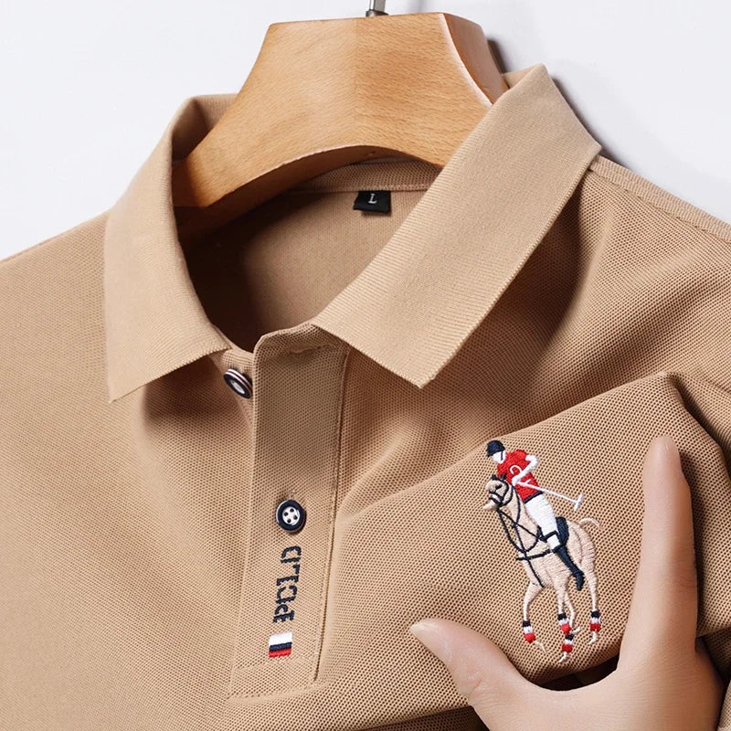 Men's Summer Embroidered Casual Fashion Short Sleeve POLO Shirt