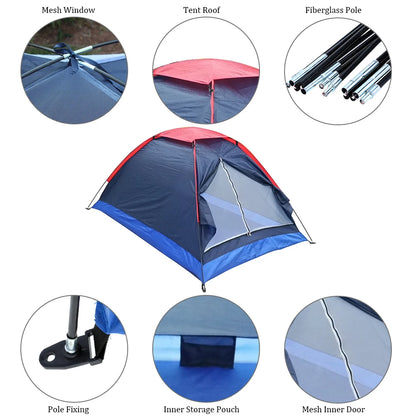 2 People Outdoor Travel Camping Single Layer Tent with Bag for Outdoor