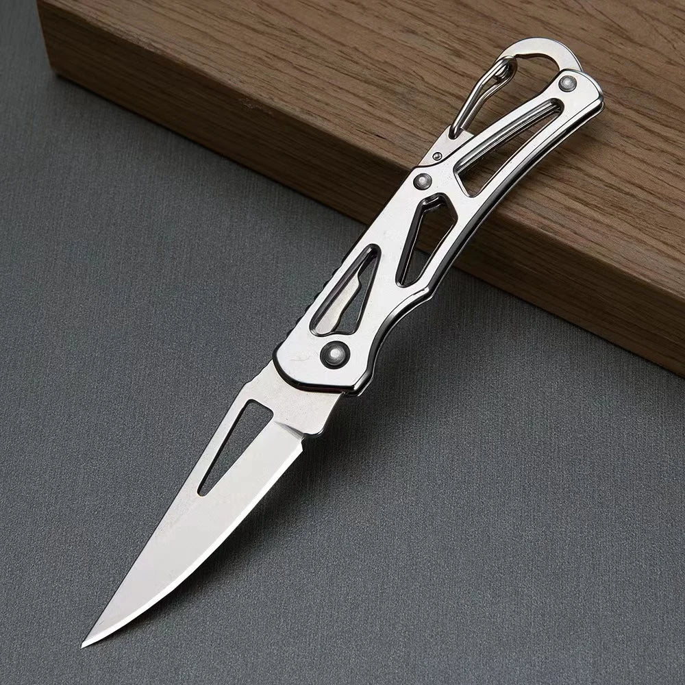 Stainless Steel Folding Fruit Knife, Outdoor Knife with Non-slip Handle,