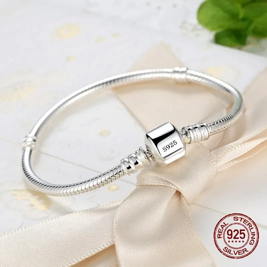 Handmade Original Fine Jewelry 925 Sterling Silver Charm Bracelet Soft Smooth