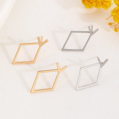 Retro Minimalist Geometric Square Detachable Triangles Stud Earrings for Women