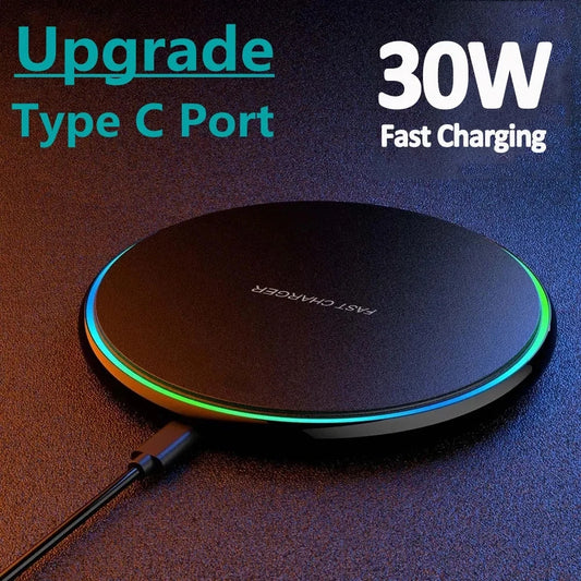 30W Wireless Charger For iPhone 15 14 13 12 X Pro Max Induction Fast