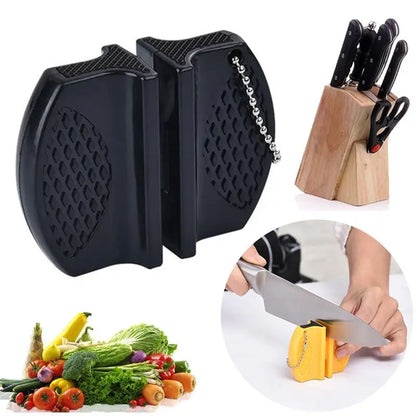 Mini Dual-sided Knife Sharpener, Portable Outdoor and Kitchen Tool for