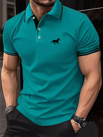 New Men's T-shirt Classic Short sleeved Polo Shirt Summer Top Casual