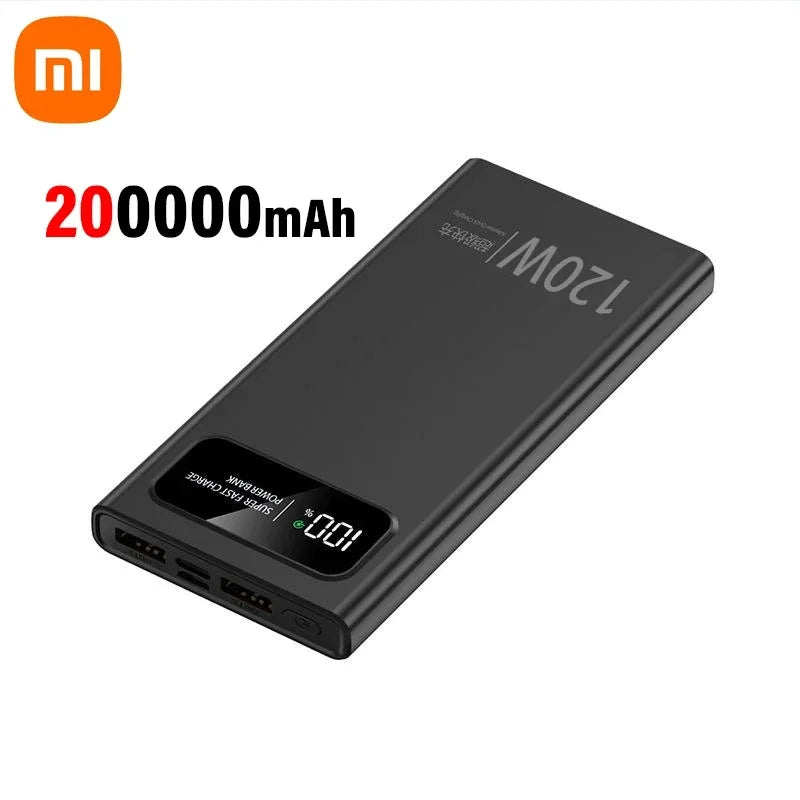 200000mAh 120W Power Bank Super Fast Charging Battery