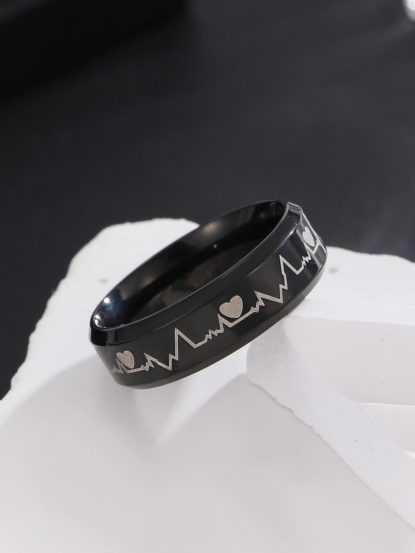 Hip Hop Punk Men Rings Stainless Steel Rotatable High Quality Black Anxiety