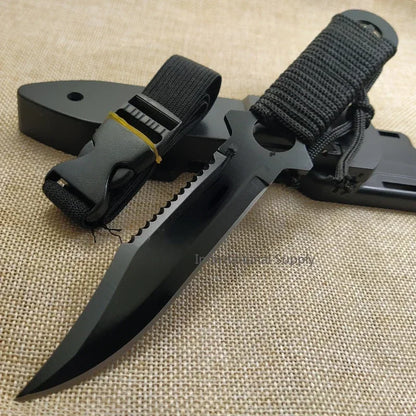 Tactical Fixed Blade 7CR14Mov Blade Steel Handle Outdoor Camping